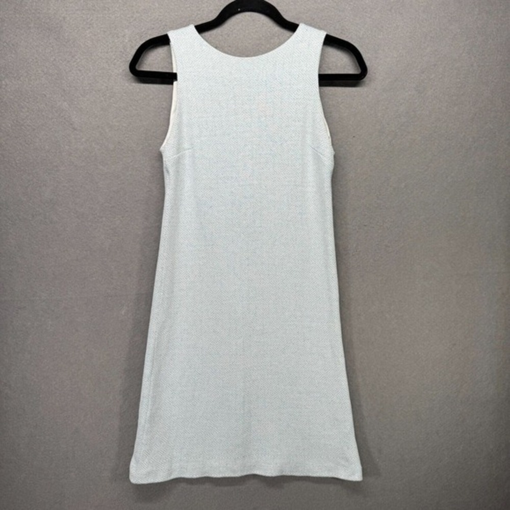 Amina Rubinacci Dress Womens Size 38 XS Blue White Linen Viscose Sleeveless Knit